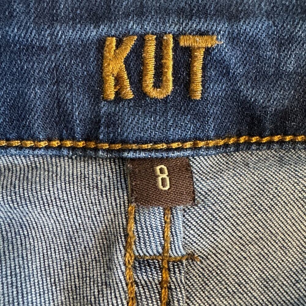 Kut From the Kloth jeans med wash lightly distressed skinny stretch denim Sz 8 - Picture 8 of 10